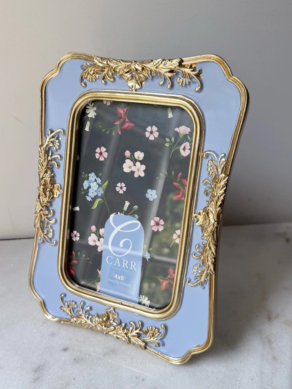 Lavender and Gold Ornate Photo Frame 4”x6” photo
